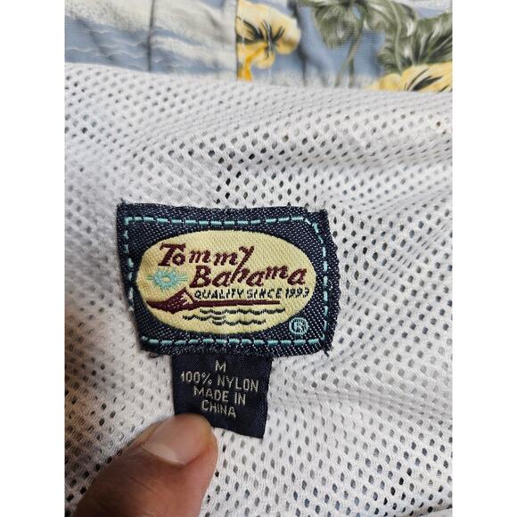 Tommy Bahama Men’s Board Swim Trunks Hawaiian Tropical Blue Medium - Picture 6 of 10